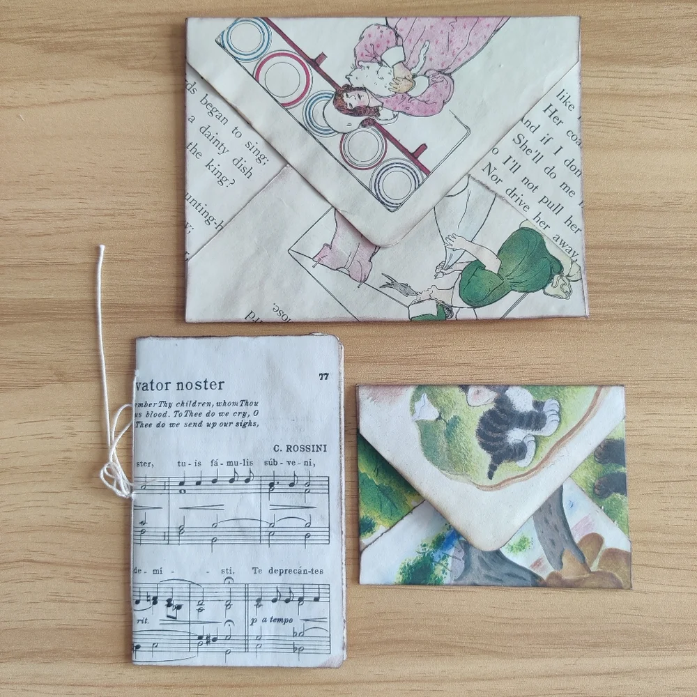 ​Vintage Storybook Junk Journal Folio  - Handmade Ephemera Kit